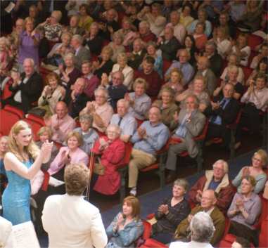 Christina applauds the RSNO after making her debut with them in the Grieg Concerto